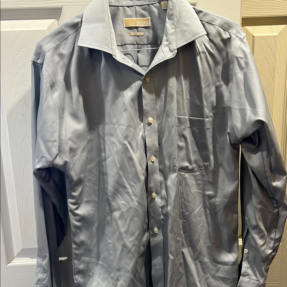 Michael Kors non iron 17.5 34/35 Men's Gray Dress Shirt